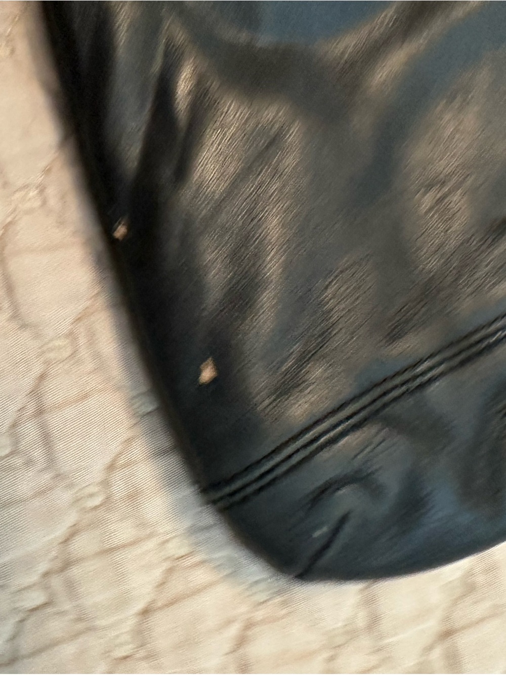 Coach Black Leather Wristlet with White Topstitching - Picture 3 of 3